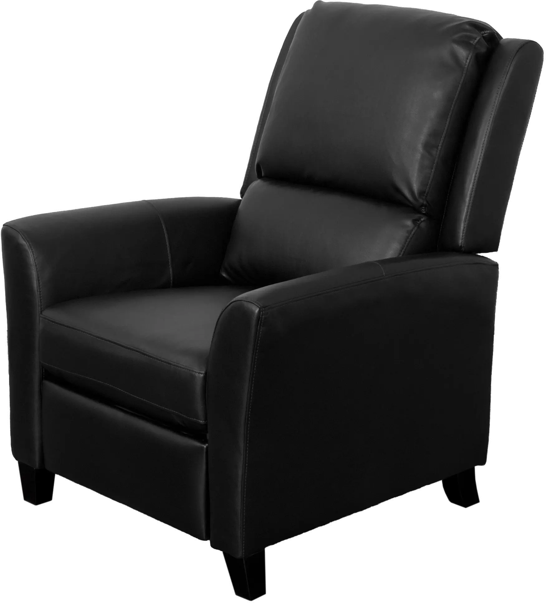 Black Bonded Leather Push-Back Recliner - Kate-3