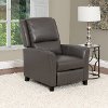 Brown-Gray Bonded Leather Push-Back Recliner - Kate