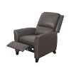 Brown-Gray Bonded Leather Push-Back Recliner - Kate-4