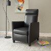 Black Bonded Leather Push-Back Recliner - Elise