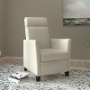 White Bonded Leather Push-Back Recliner - Elise