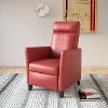 Red Bonded Leather Push-Back Recliner - Elise