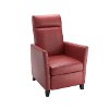 Red Bonded Leather Push-Back Recliner - Elise-2