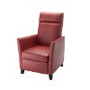 Red Bonded Leather Push-Back Recliner - Elise-3