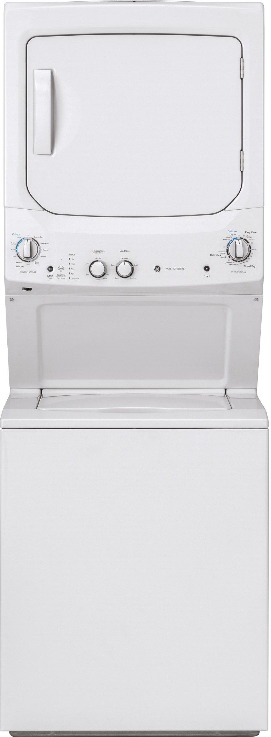 GUD27ESSMWW GE Unitized Spacemaker 3.8 cu. ft. Washer and 5.9 cu. ft. Electric Dryer - White-1