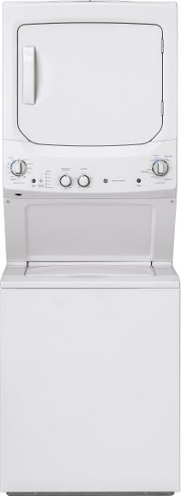 GUD27ESSMWW GE Unitized Spacemaker 3.8 cu. ft. Washer and 5.9 cu. ft. Electric Dryer - White
