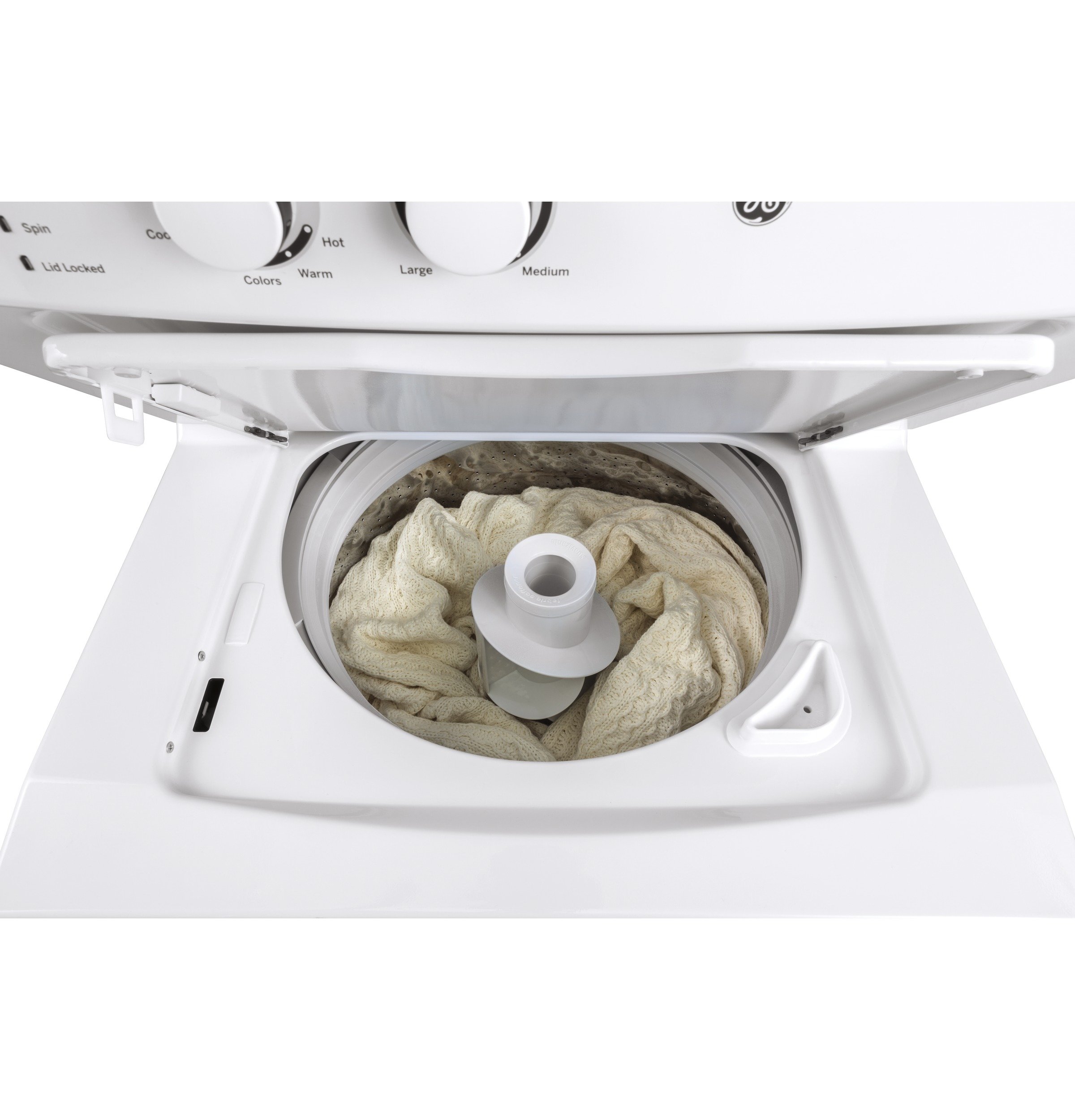 GUD27ESSMWW GE Unitized Spacemaker 3.8 cu. ft. Washer and 5.9 cu. ft. Electric Dryer - White-3