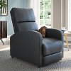 Black Bonded Leather Push-Back Recliner - Moor