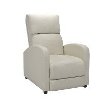 White Bonded Leather Push-Back Recliner - Moor-2