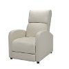 White Bonded Leather Push-Back Recliner - Moor-3