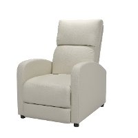 White Bonded Leather Push-Back Recliner - Moor-3