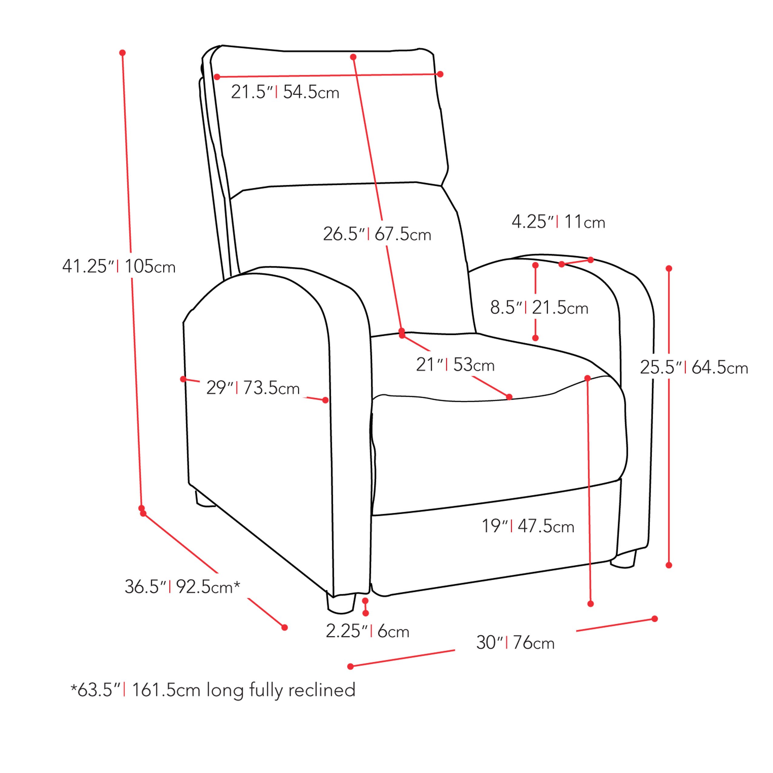 Blue Linen Push-Back Recliner - Moor-4