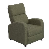 Green-Gray Linen Push-Back Recliner - Moor-3