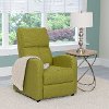 Green Linen Push-Back Recliner - Moor