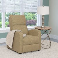 Beige Linen Push-Back Recliner - Moor
