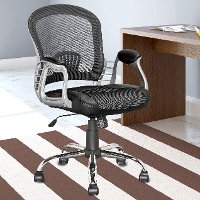 Black Leather and Mesh Home Office Chair - Workspace
