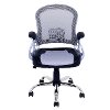 Black and Gray Leather and Mesh Home Office Chair - Workspace-4