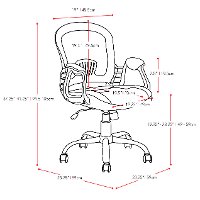 Black and Gray Leather and Mesh Home Office Chair - Workspace-5