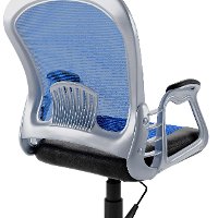 Black and Blue Leather and Mesh Home Office Chair - Workspace