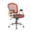 Red and Gold Leather and Mesh Home Office Chair - Workspace-2