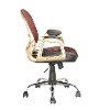 Red and Gold Leather and Mesh Home Office Chair - Workspace-3