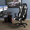 High-Back Ergonomic Black and White Gaming Desk Chair - Workspace