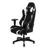 High-Back Ergonomic Black and White Gaming Desk Chair - Workspace-8