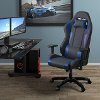 High-Back Ergonomic Gray and Blue Gaming Desk Chair - Workspace