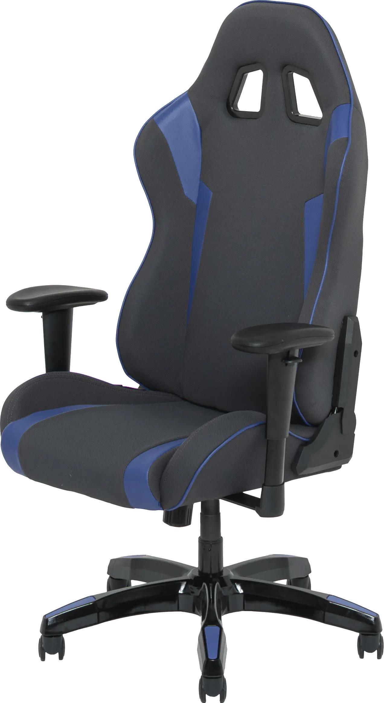 High-Back Ergonomic Gray and Blue Gaming Desk Chair - Workspace-2