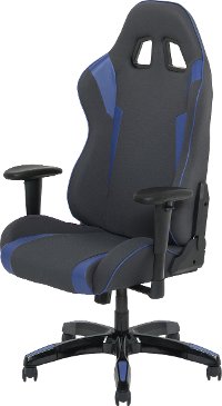 High-Back Ergonomic Gray and Blue Gaming Desk Chair - Workspace-2