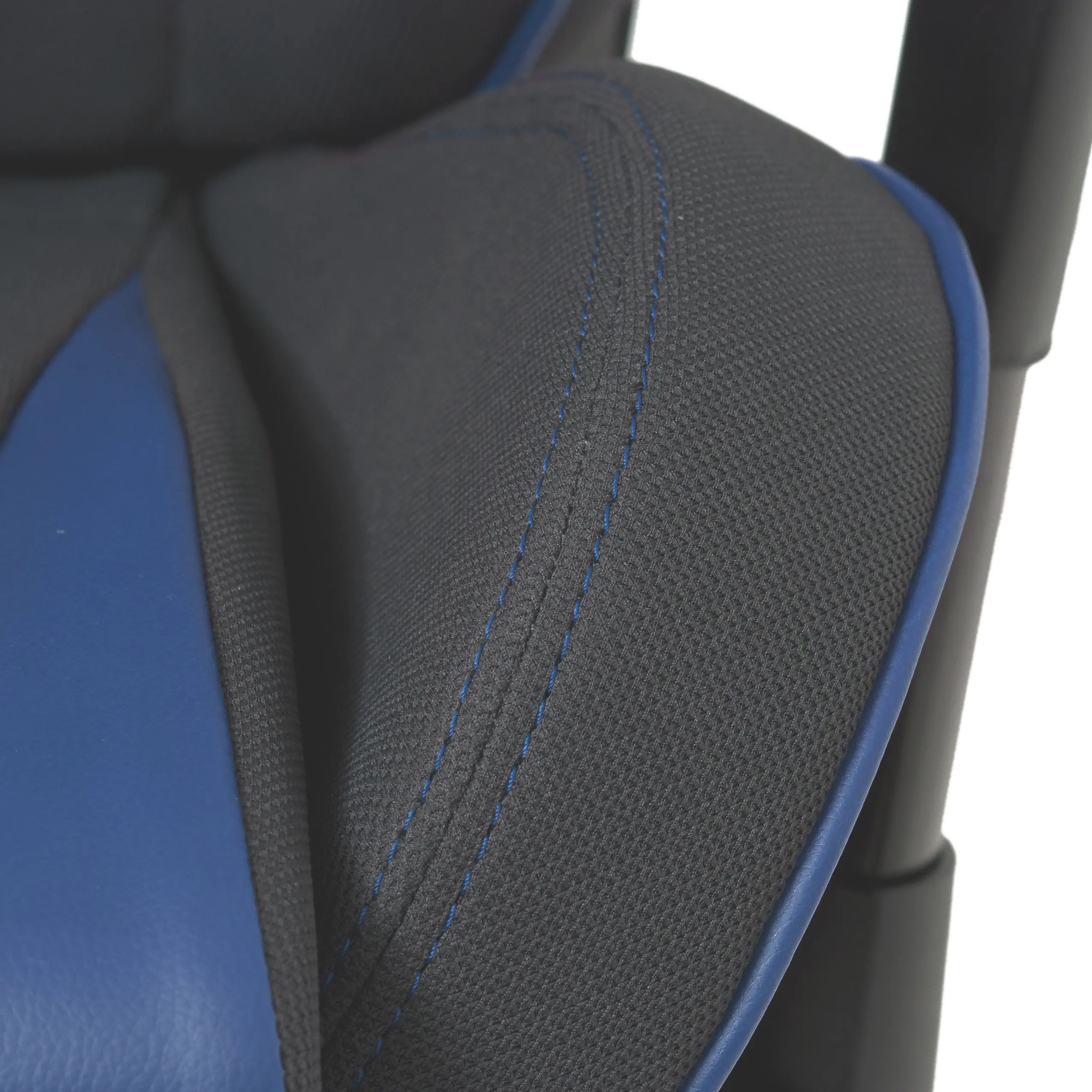 High-Back Ergonomic Gray and Blue Gaming Desk Chair - Workspace-4