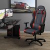 High-Back Ergonomic Gray and Red Gaming Desk Chair - Workspace