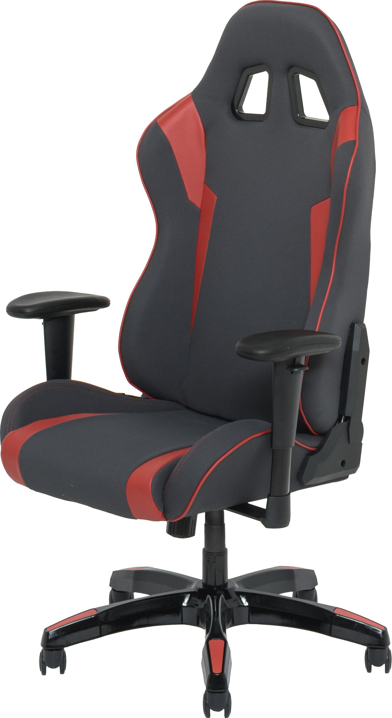 High-Back Ergonomic Gray and Red Gaming Desk Chair - Workspace-4