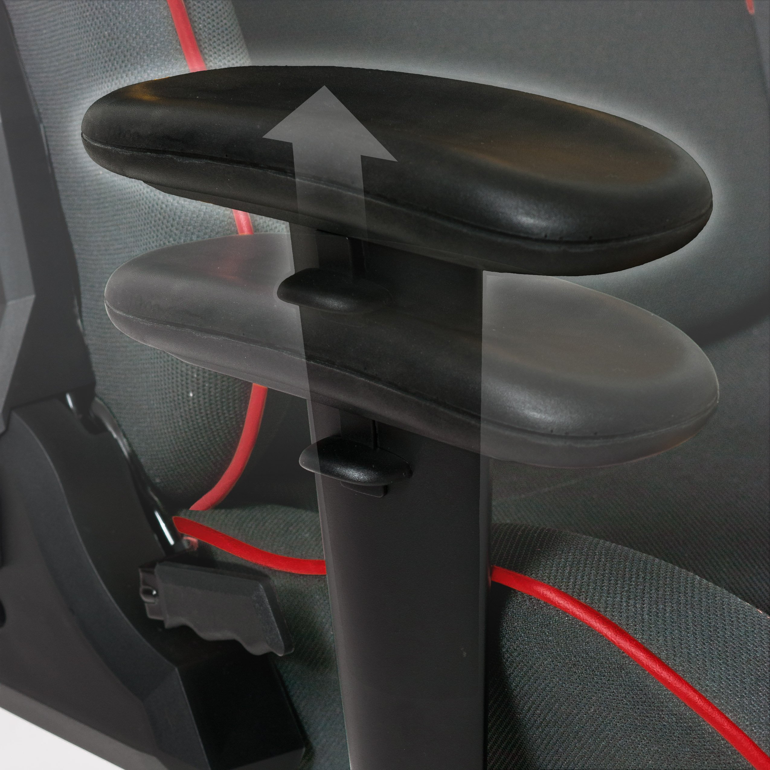 High-Back Ergonomic Gray and Red Gaming Desk Chair - Workspace-7