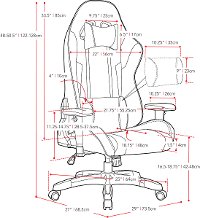 High-Back Ergonomic Gray and Red Gaming Desk Chair - Workspace-8