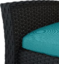 Black and Turquoise 4 Piece Wicker Furniture Set - Cascade-4