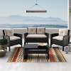 4 Piece Black and White Wicker Patio Set - Cascade-1