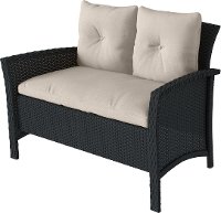 Black and White 4 Piece Wicker Furniture Set - Cascade-3