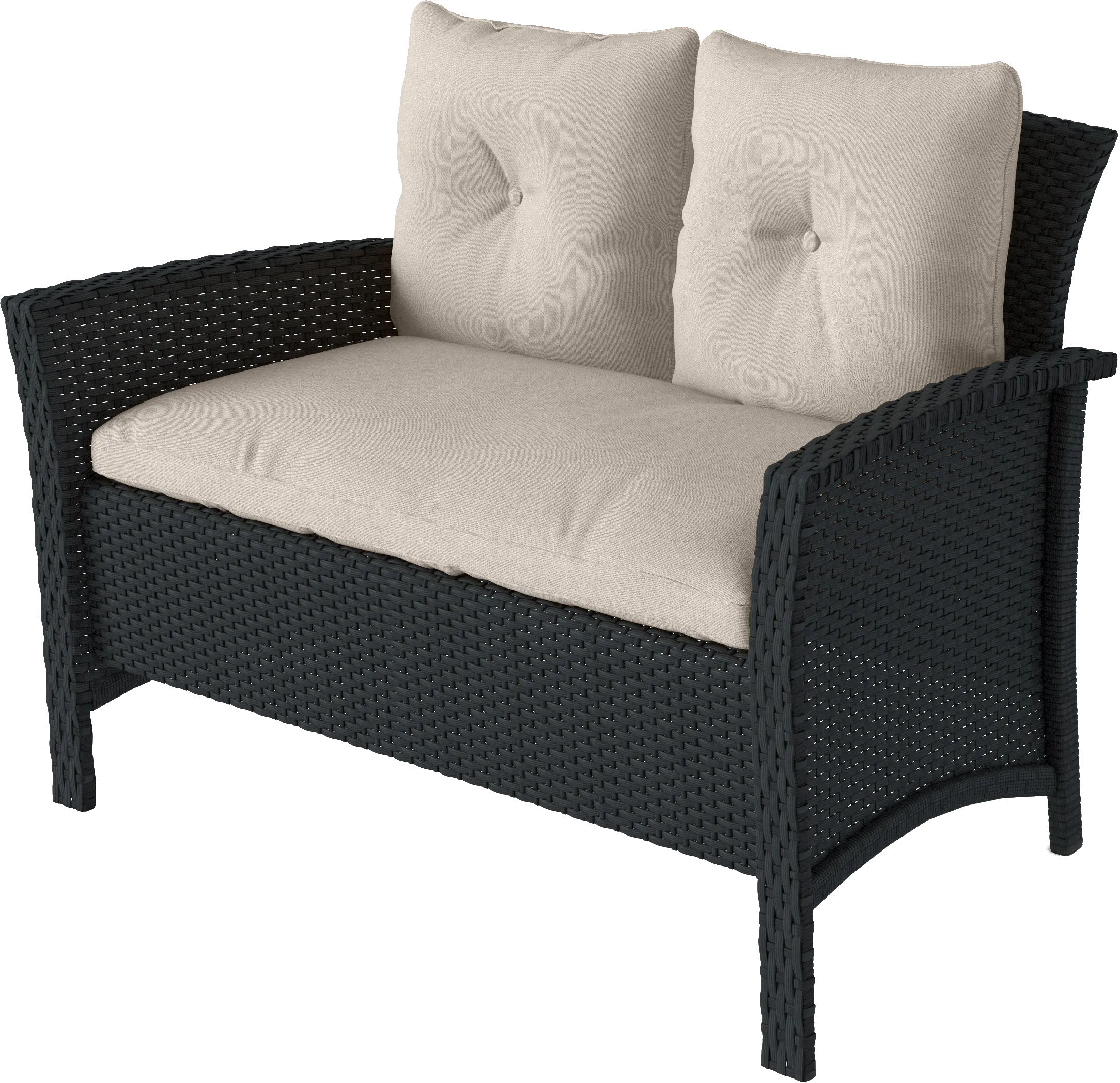 Cascade Black and White 4 Piece Wicker Furniture Set-3
