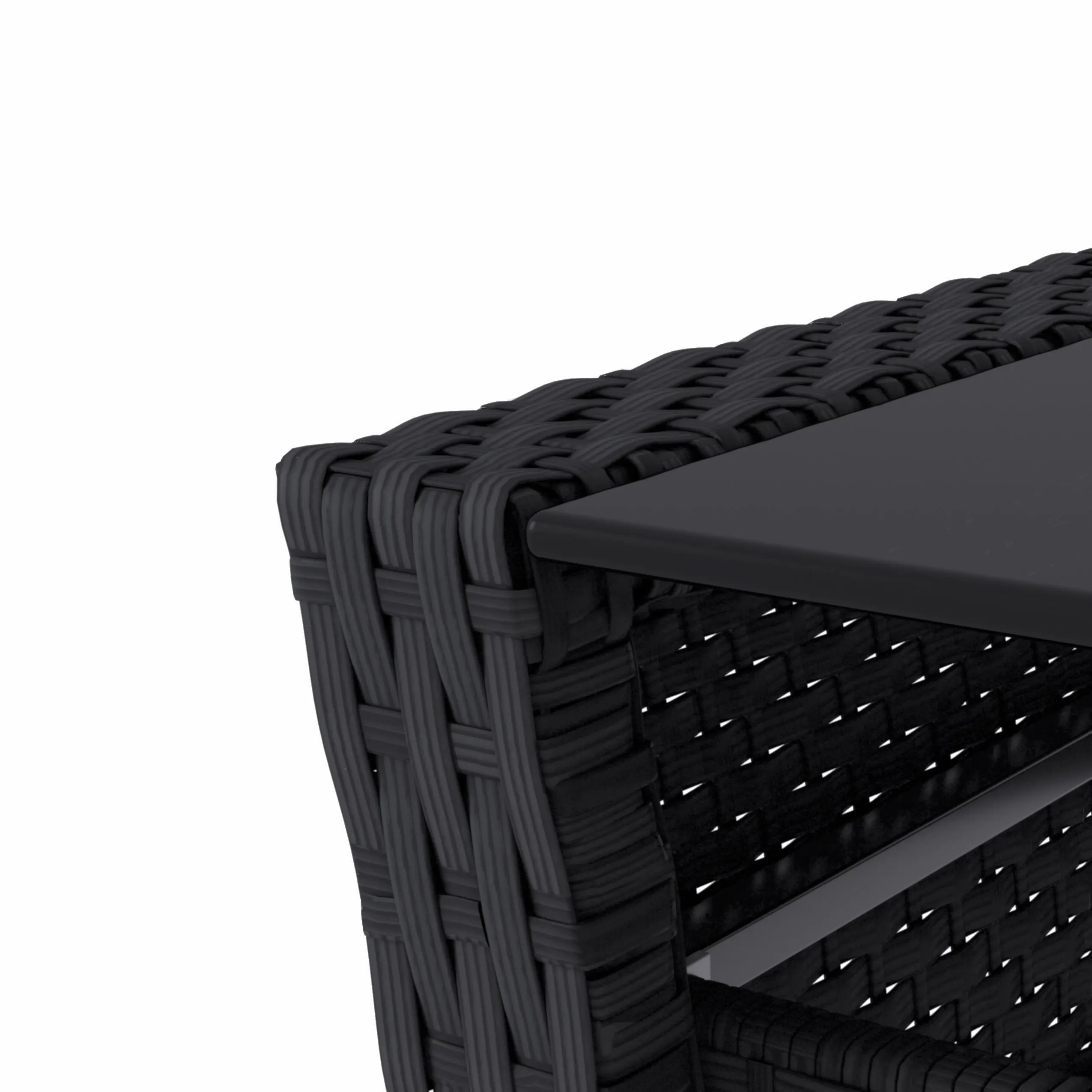 Cascade Black and White 4 Piece Wicker Furniture Set-4