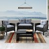 4 Piece Black and Blue Wicker Patio Set - Cascade