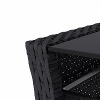 4 Piece Black and Light Brown Wicker Patio Set - Cascade