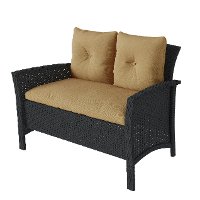 Black and Light Brown 4 Piece Wicker Furniture Set - Cascade-8