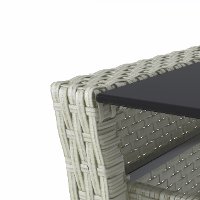 4 Piece Gray and White Wicker Patio Set - Cascade
