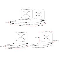Gray and White 4 Piece Wicker Furniture Set - Cascade-5