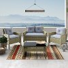 4 Piece Gray and Blue Wicker Patio Set - Cascade