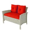 Gray and Red 4 Piece Wicker Furniture Set - Cascade-8