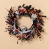 22 Inch Halloween Wreath with Skeleton, Skulls and Spiders