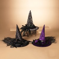 Assorted Fabric Halloween Witch Hat