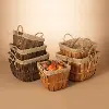 Assorted 11 Inch Chip Wood Basket With Liner